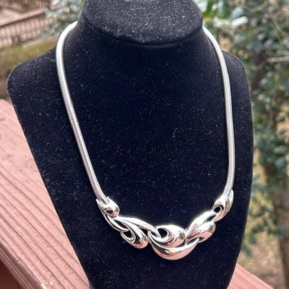 TRIFARI Kunio Matsumoto Silver Abstract Chocker NECKLACE - Picture 3 of 7